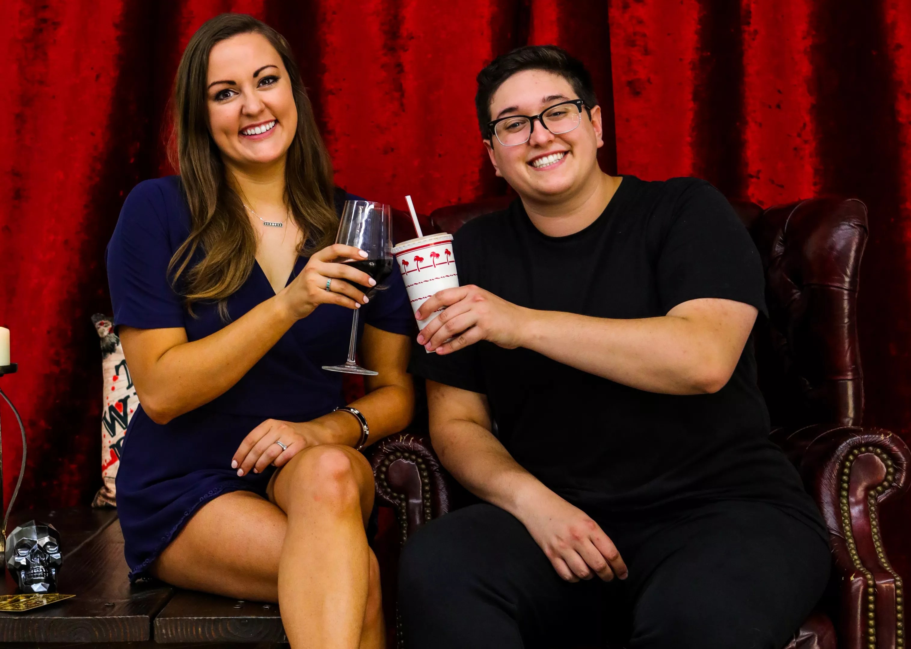 two women smiling