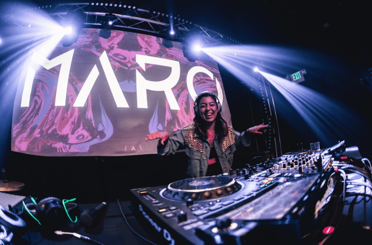 woman deejaying