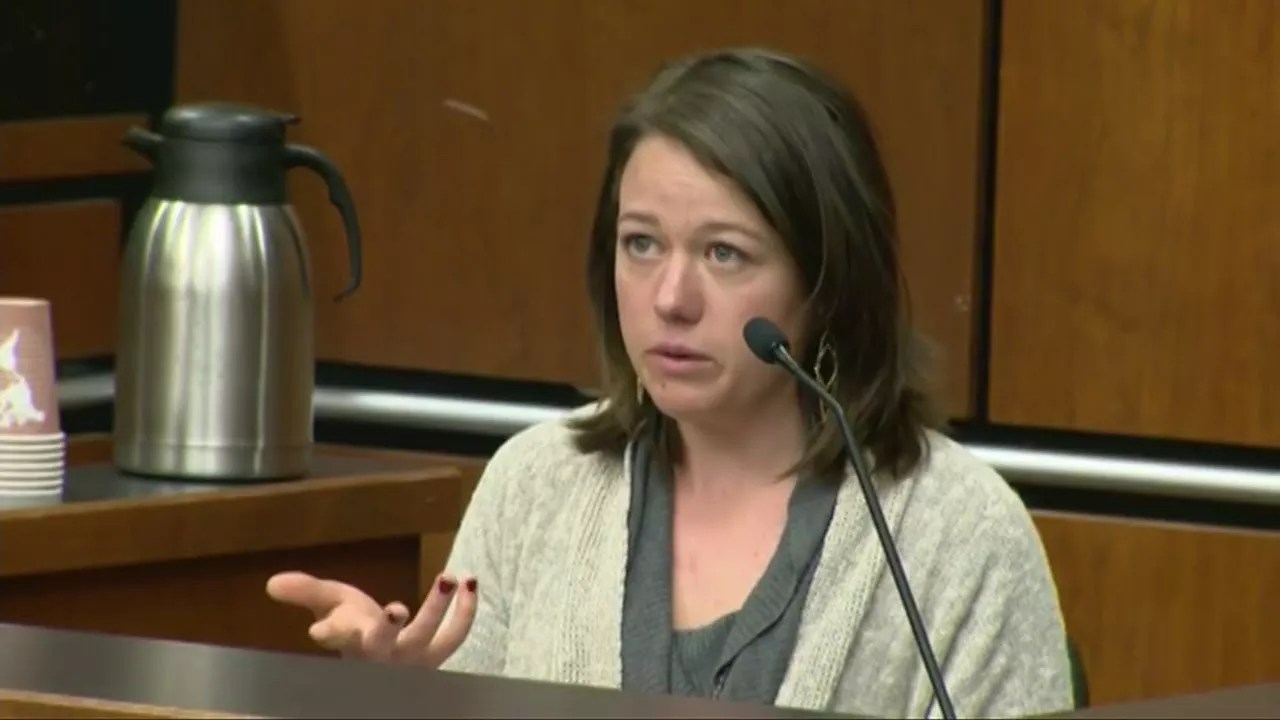 woman testifying