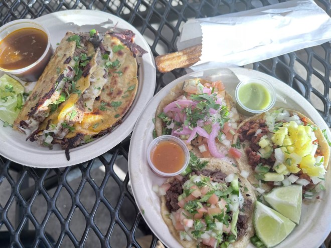 tacos on two plates