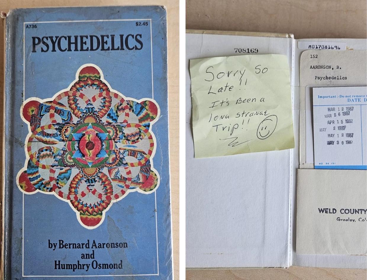 Overdue blue Psychedelics library book