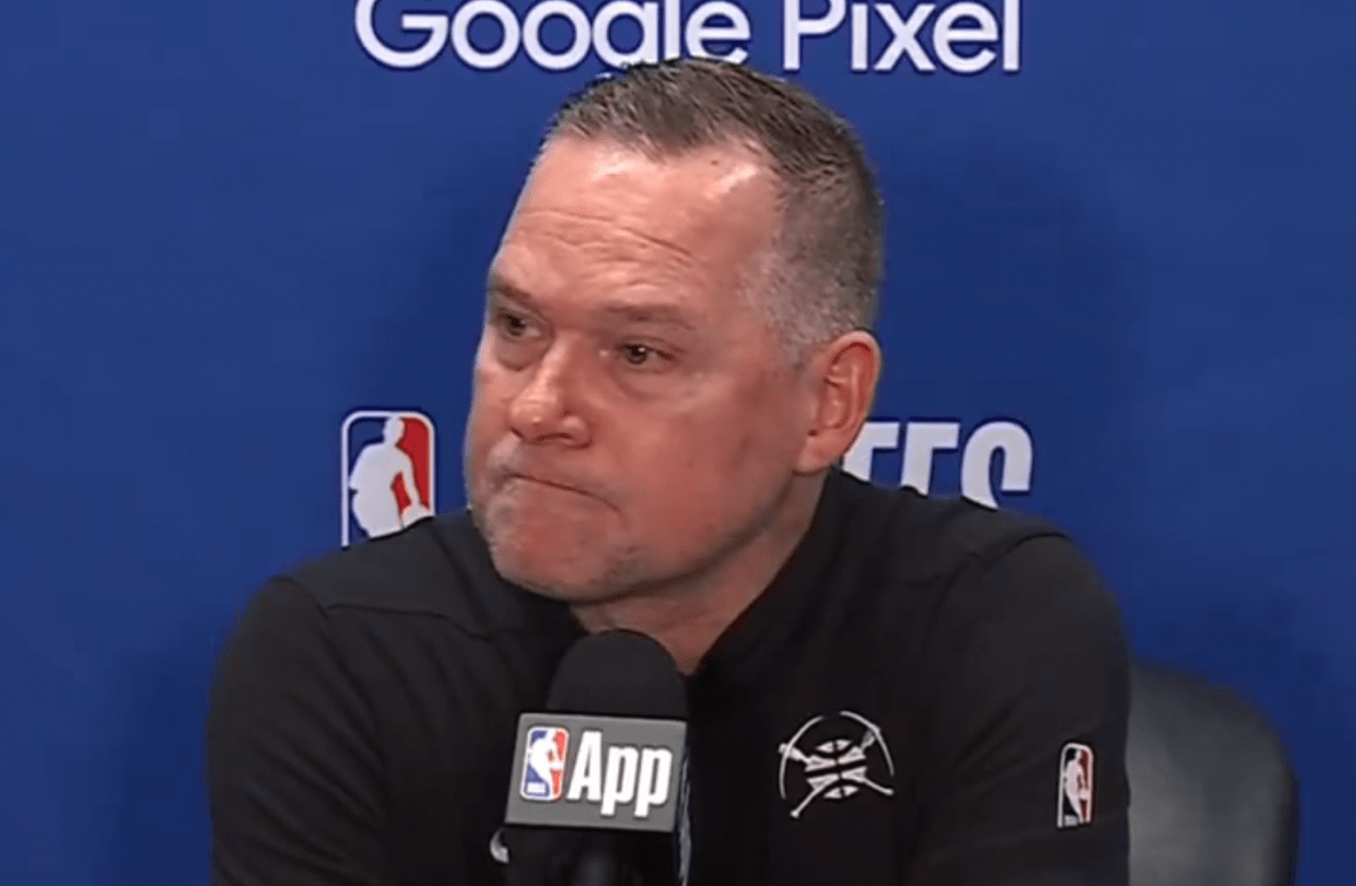 Nuggets coach Michael Malone during postgame press conference