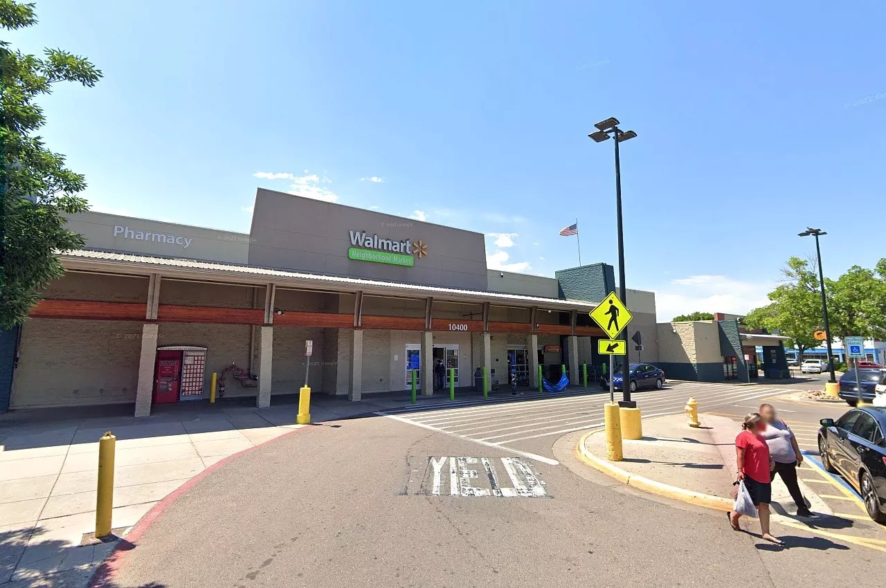 Walmart at 10400 East Colfax Avenue in Aurora, Colorado.