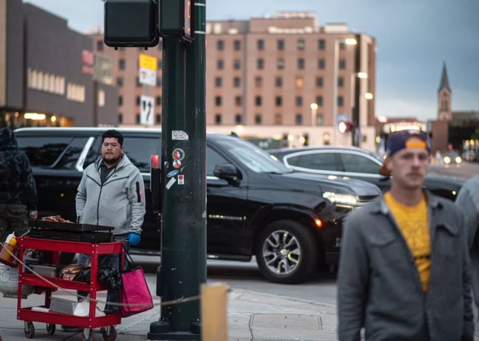 Hot dog vendor in Denver