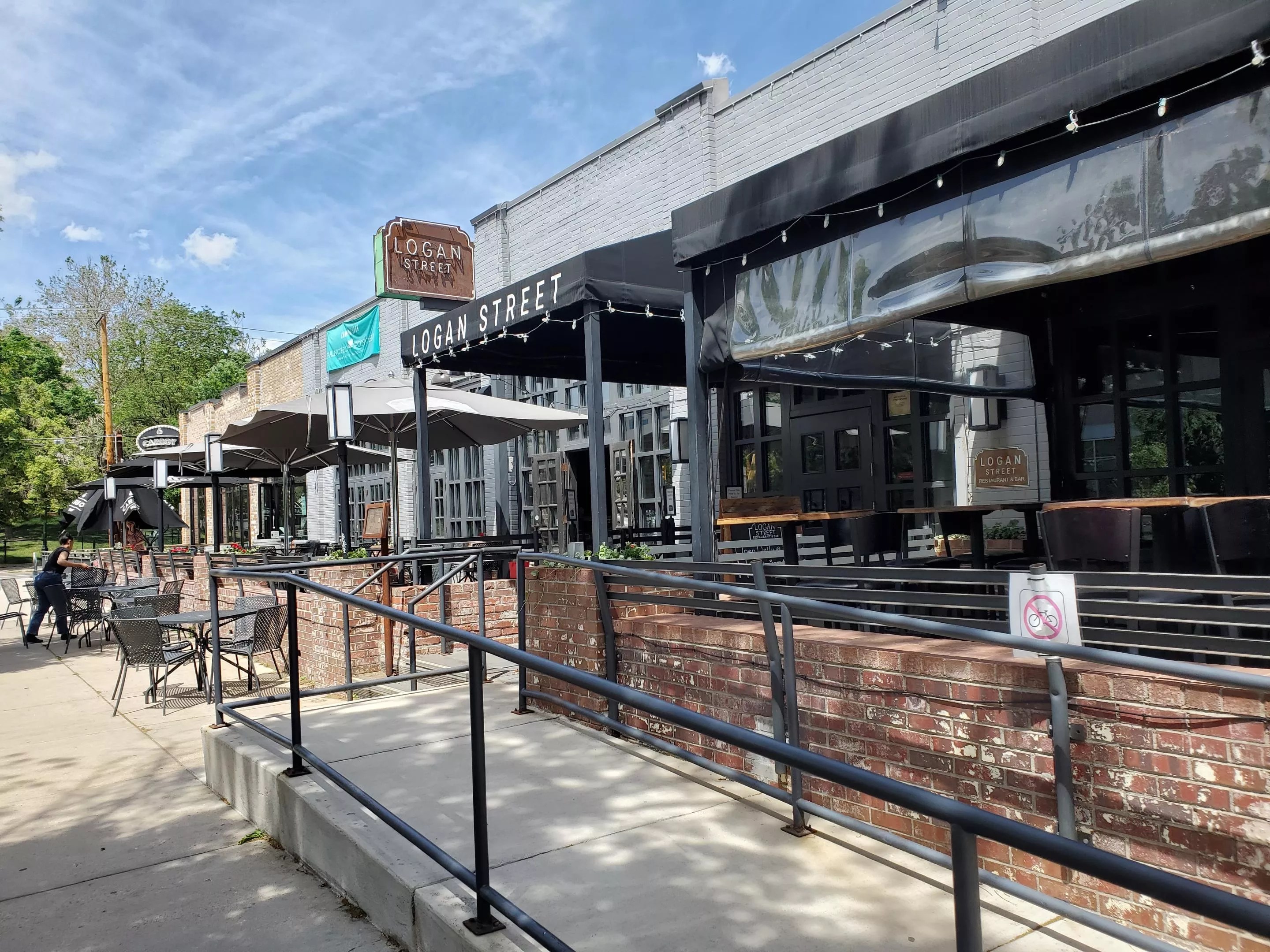 exterior of a building with a patio