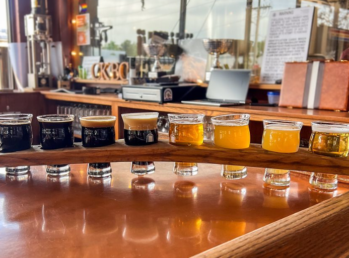 a flight of beer