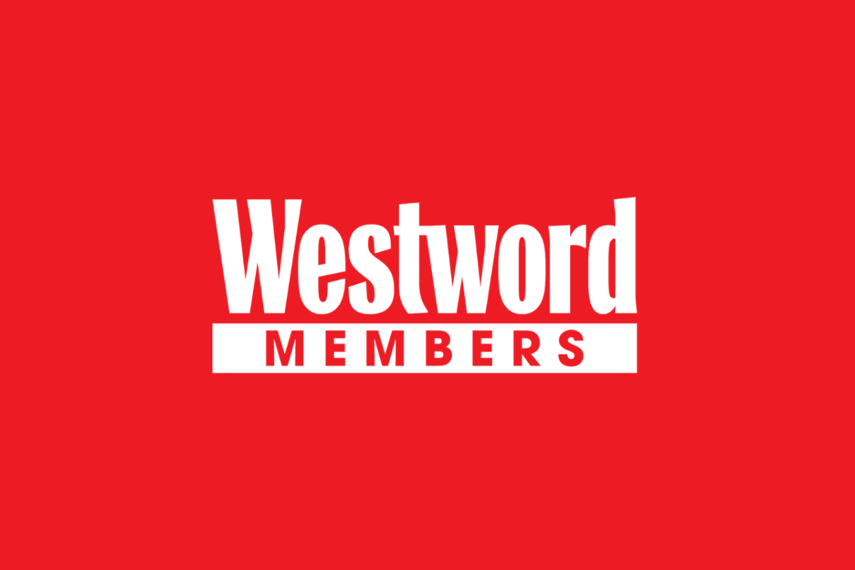 Red background with white logo