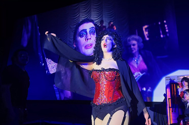 Shadow cast members perform The Rocky Horror Picture Show at the Esquire Theatre.