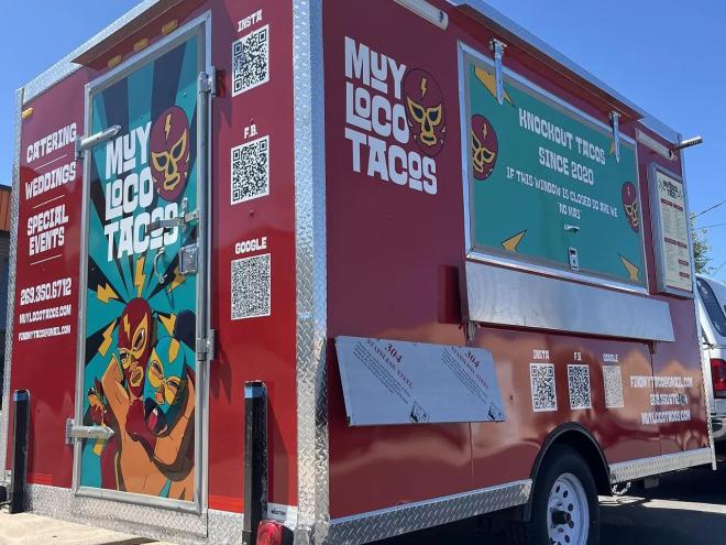 a red food trailer