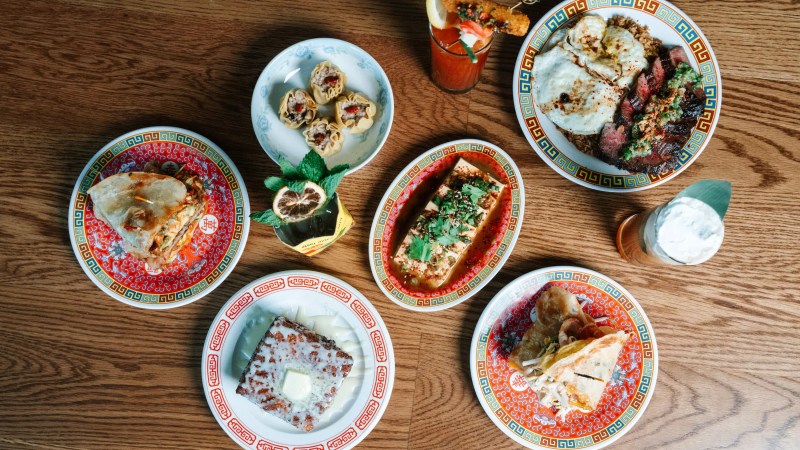 various dishes on plates