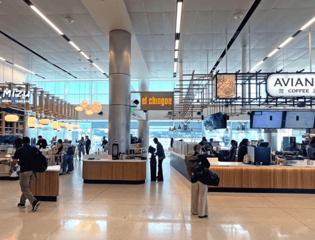 dining areas in an airport