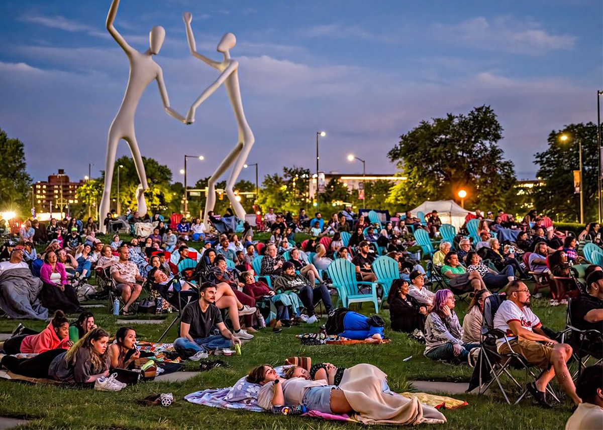 Sunset Cinema in the Denver Sculpture Park.