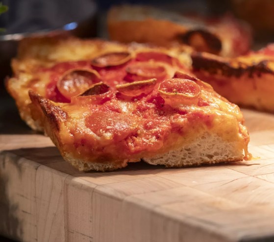 slice of pepperoni pizza.