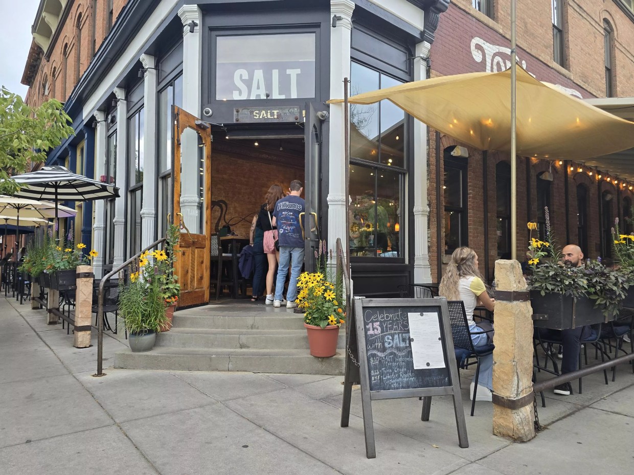 exterior of a restaurant front entrance