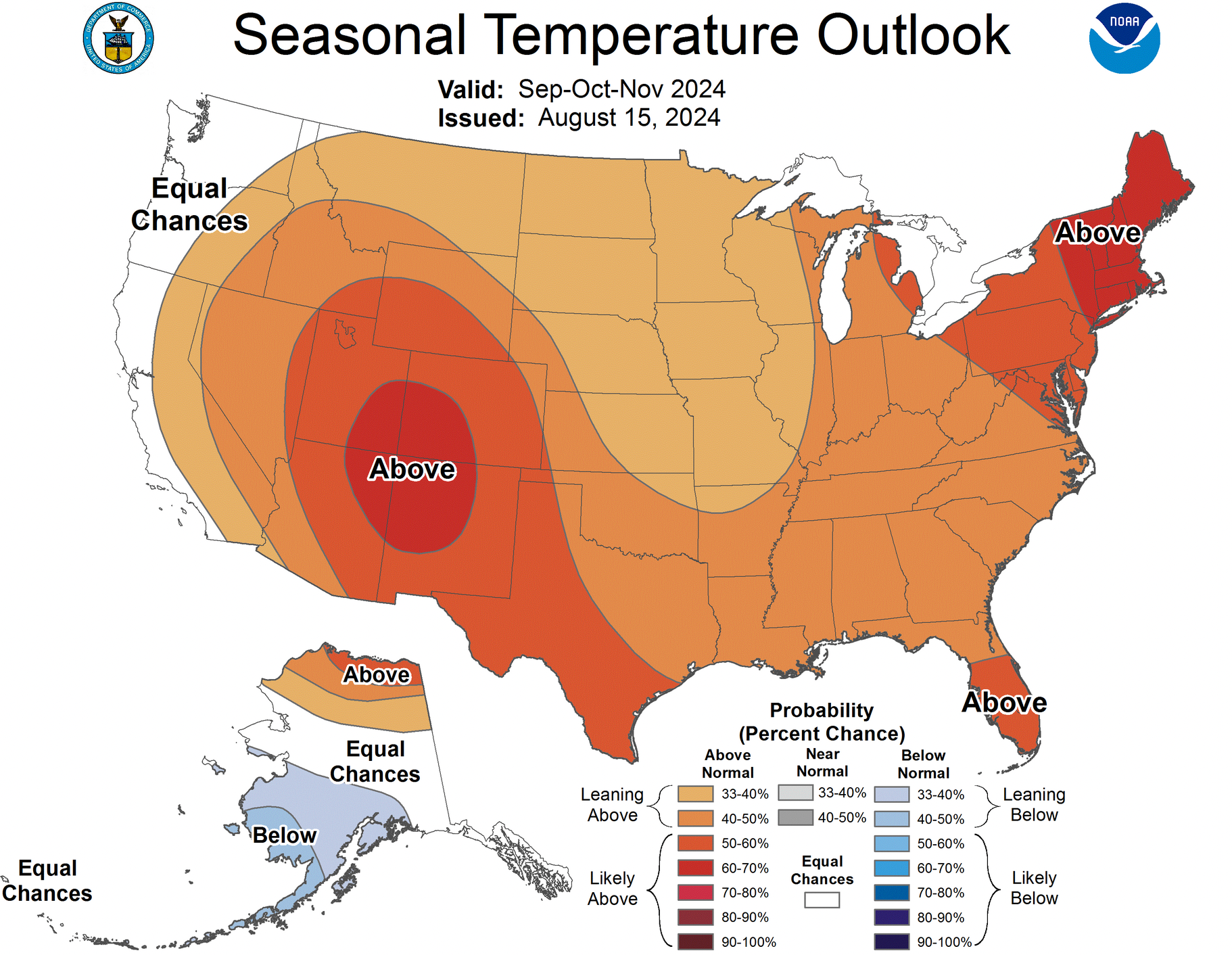 United States weather map fall 2024