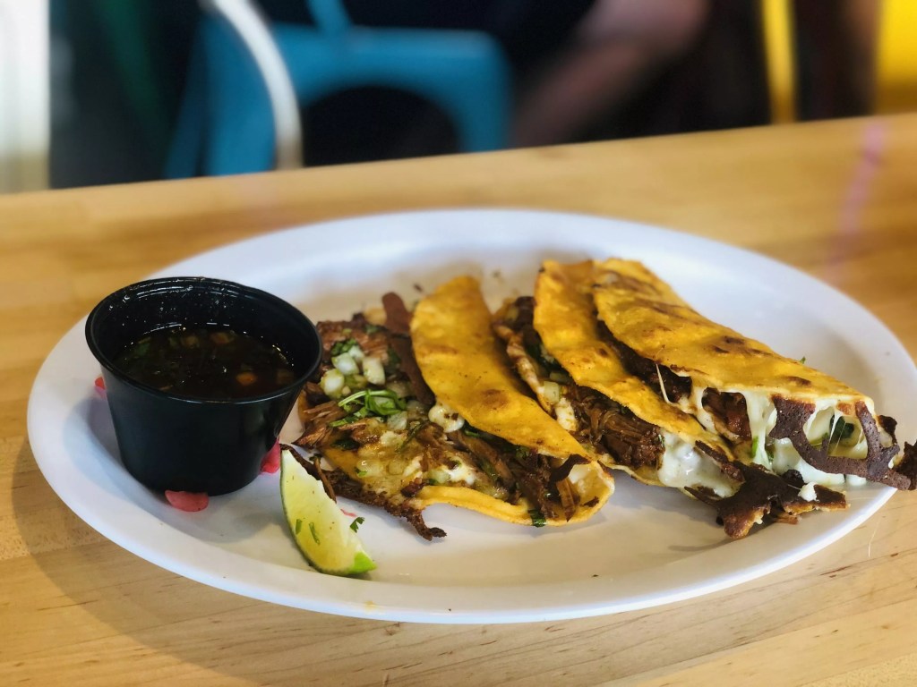 three tacos on a plate