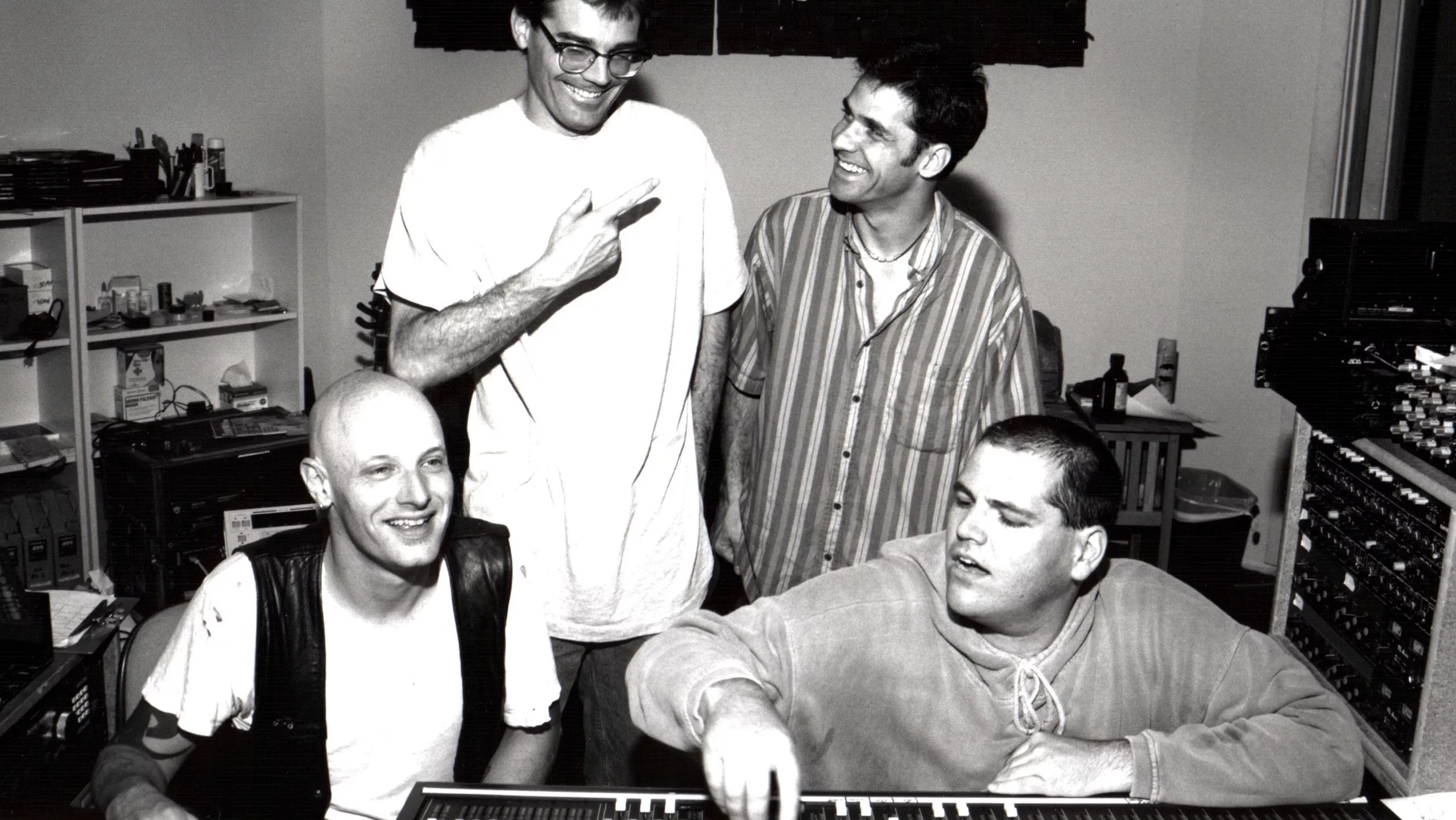 men in a recording studio