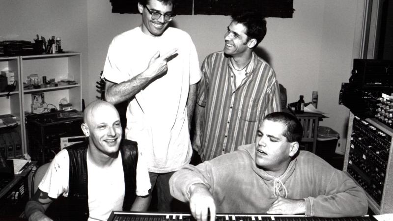 men in a recording studio