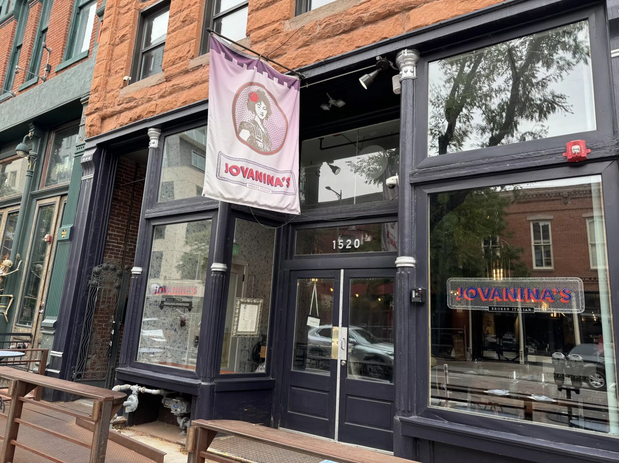 signs in restaurant storefront