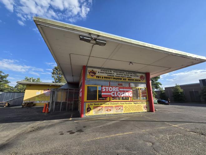 exterior of a hot dog stand