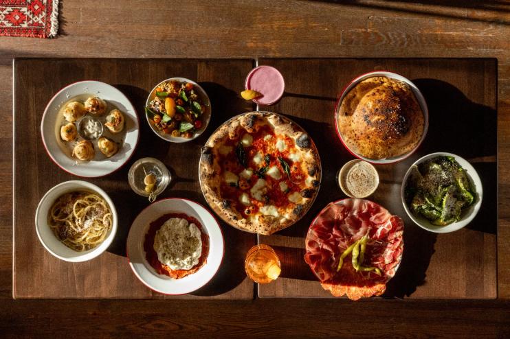 a spread of food