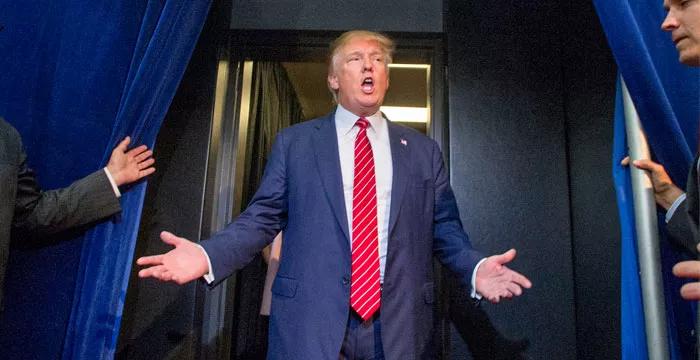 donald trump entering room