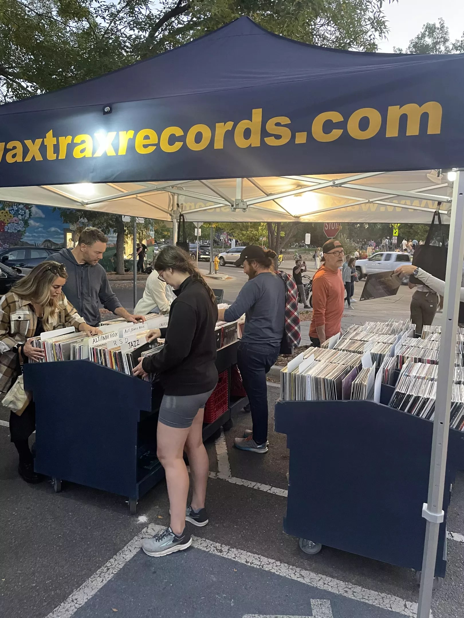 Vinyl fans shopping at Wax Trax Records