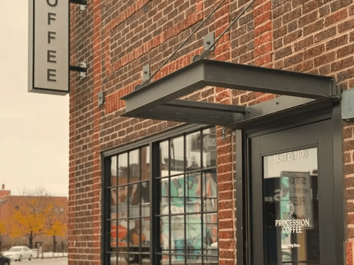 exterior of a brick building