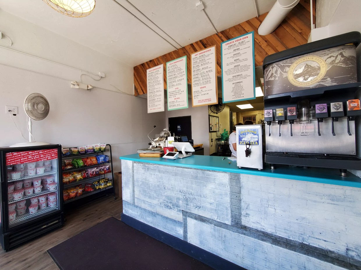 counter in a sandwich shop
