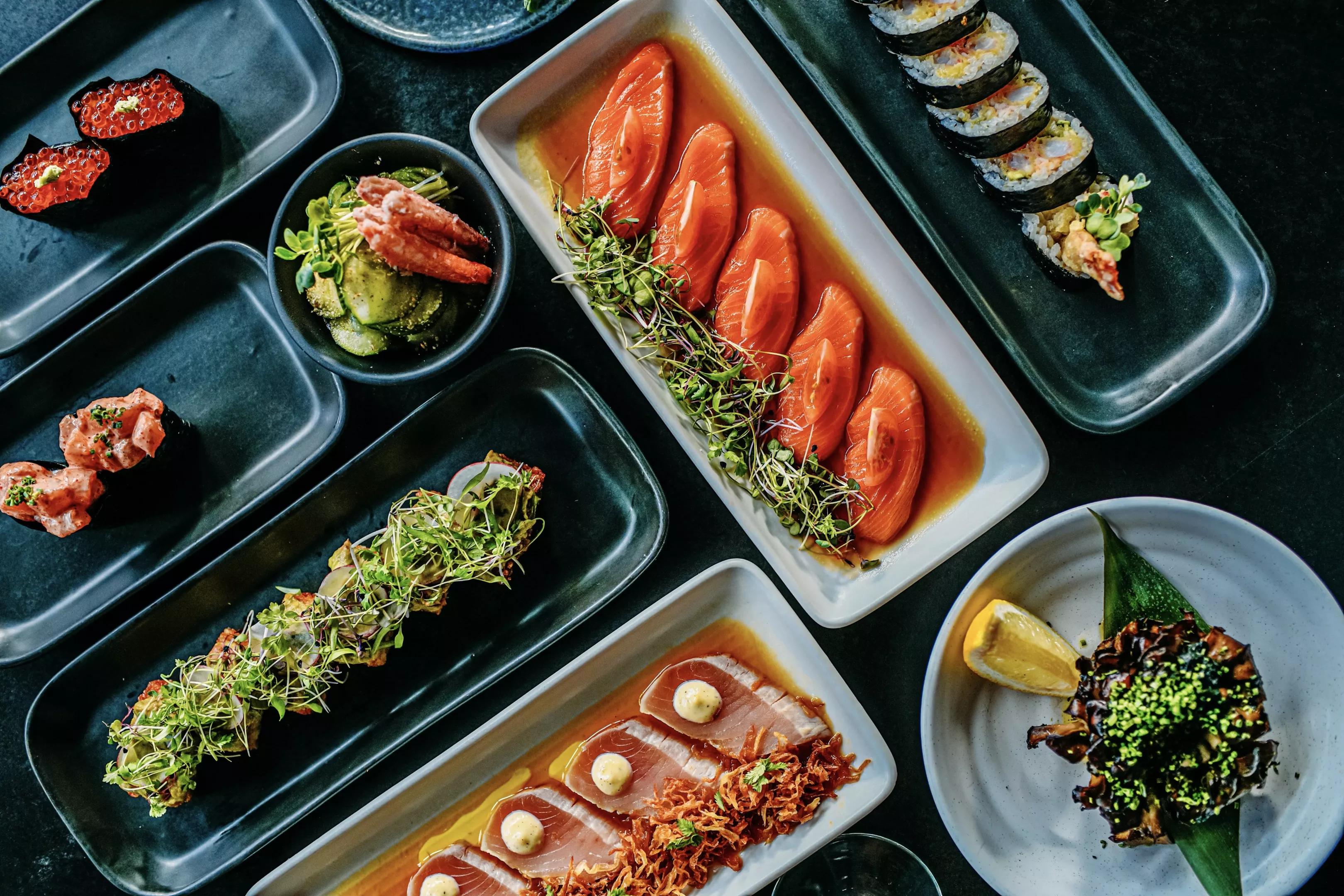 various sushi rolls