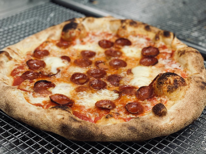 a pepperoni pizza