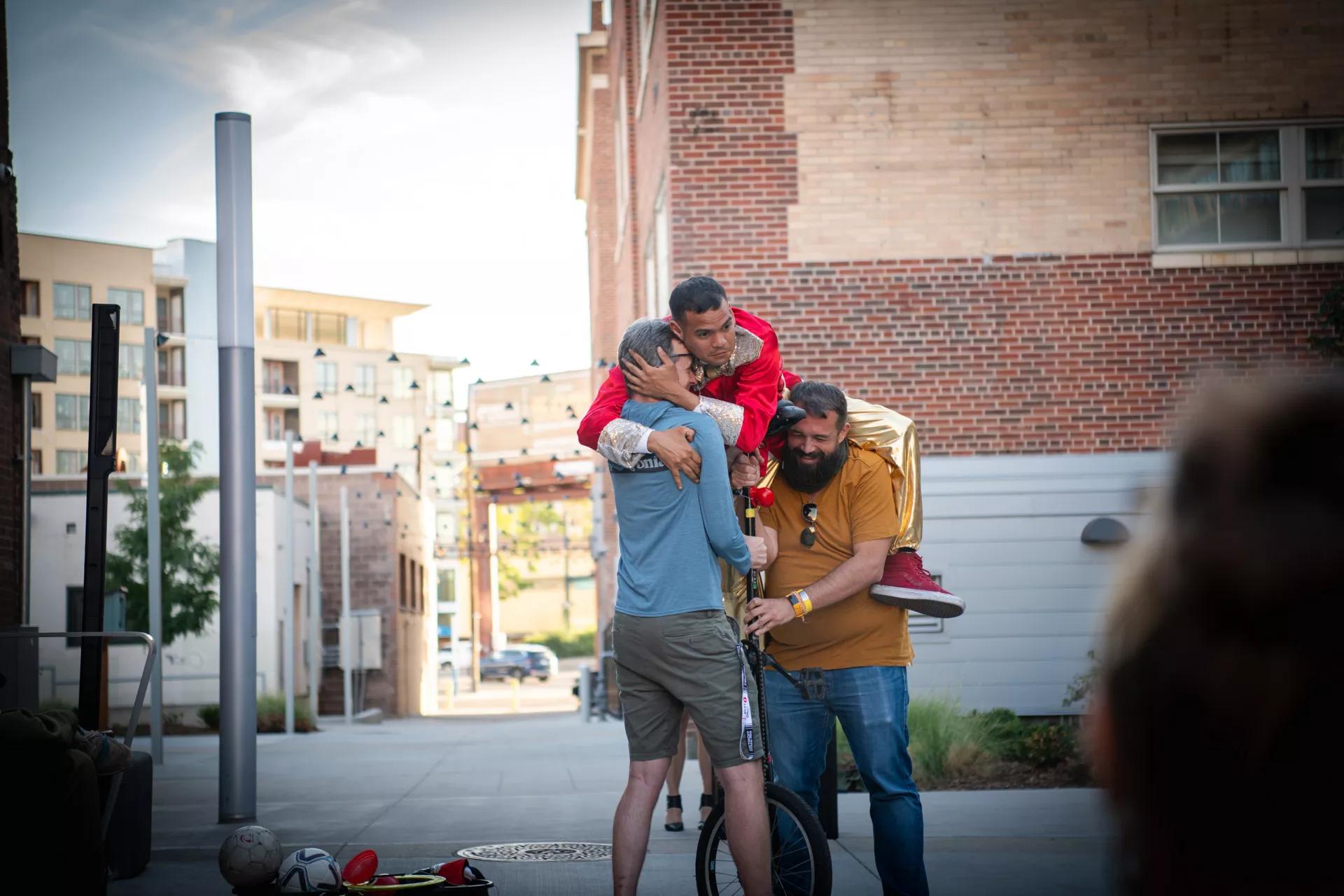 People hug