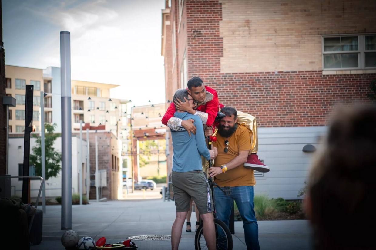 People hug