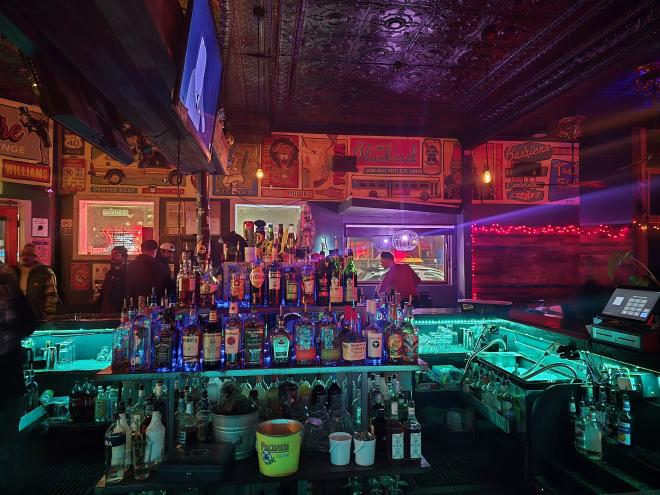 a stocked bar