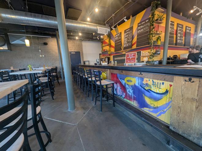 New brewery with a colorful bar