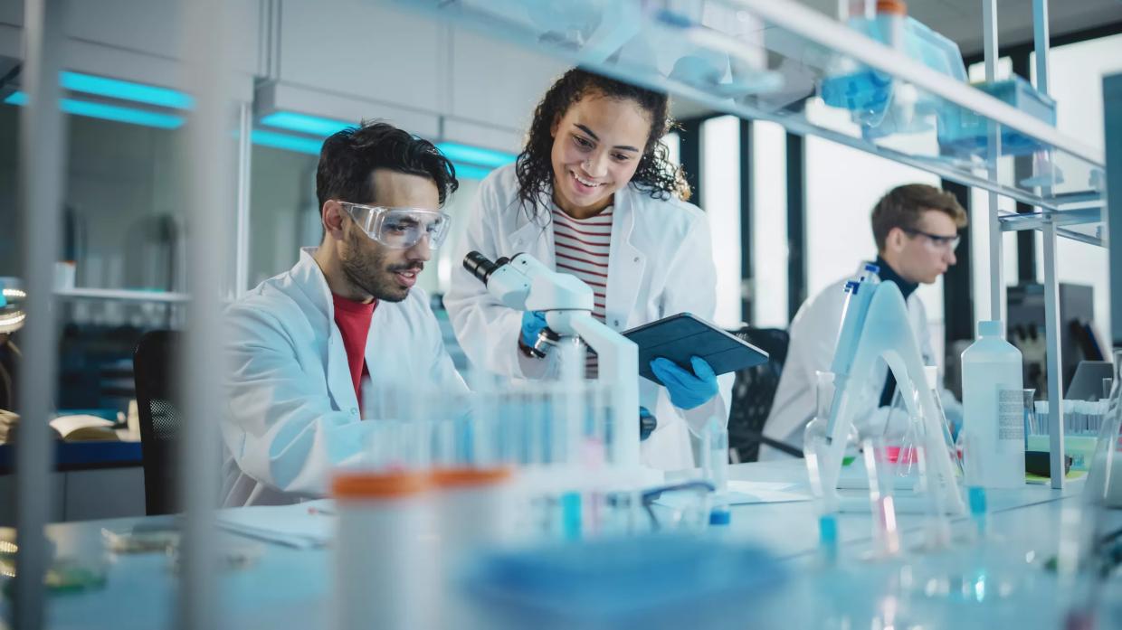people in lab coats.