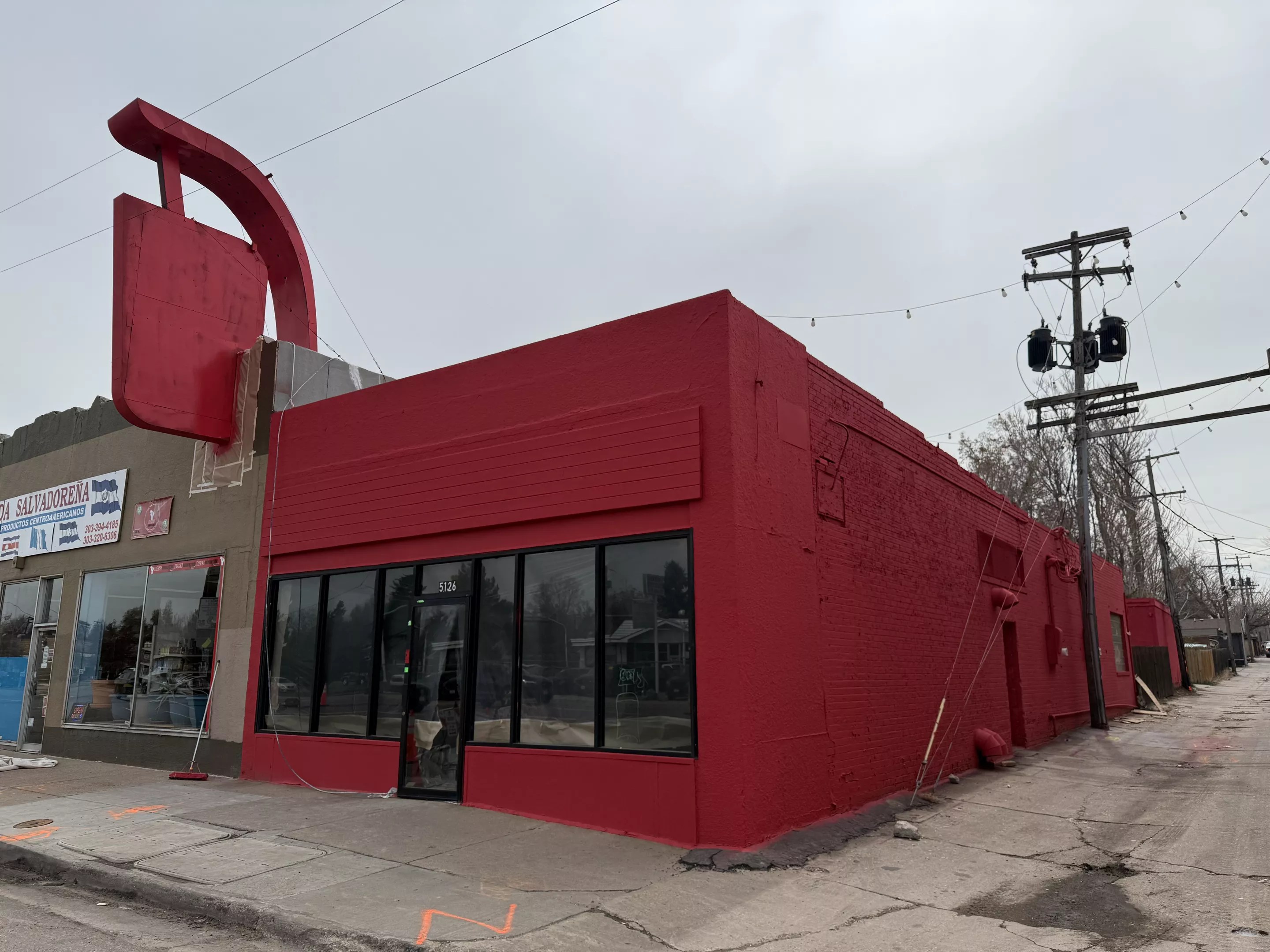 a red building