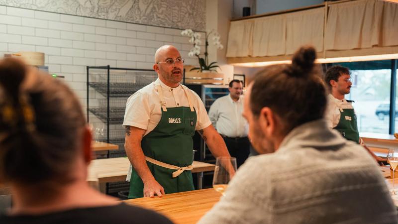 chef behind counter