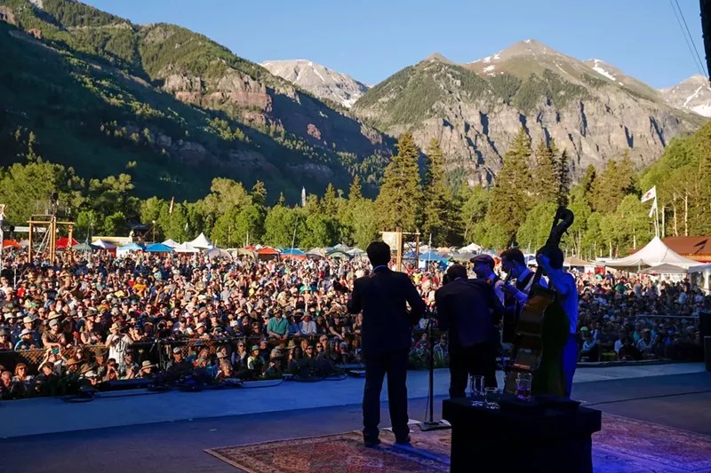 band performing at telluride Bluegrass festival