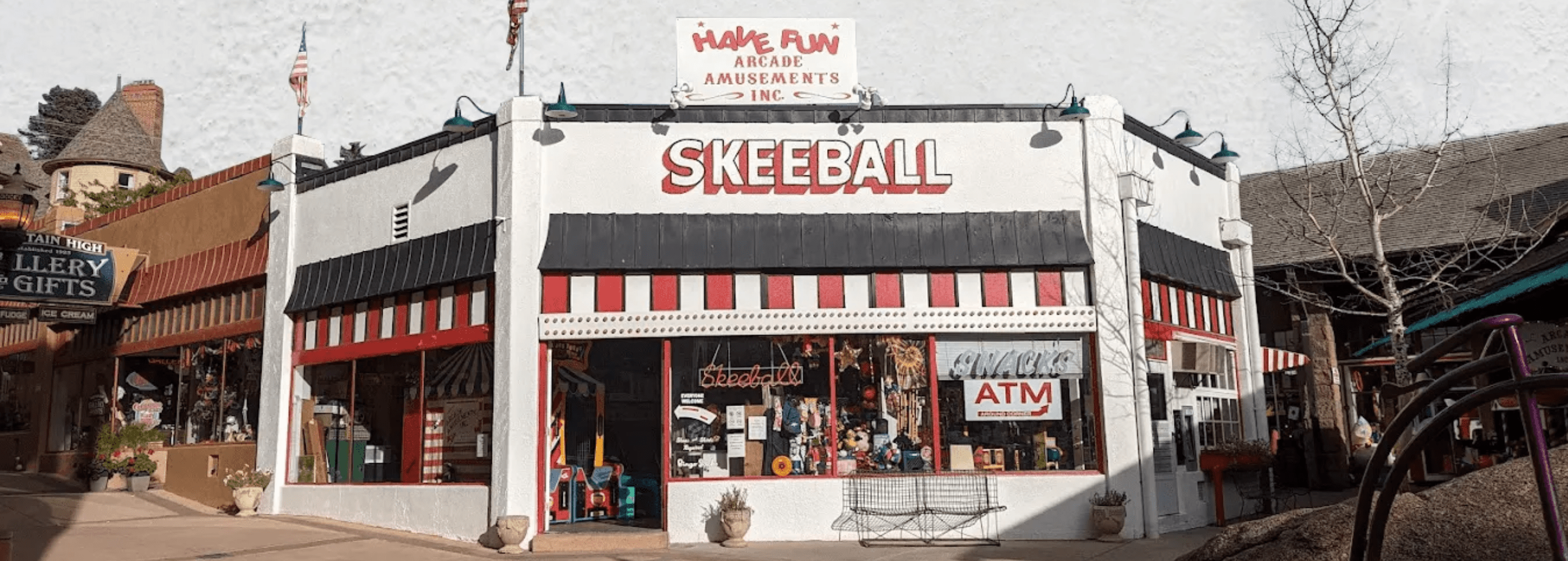 An arcade storefront
