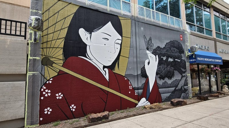 A mural painting of a woman