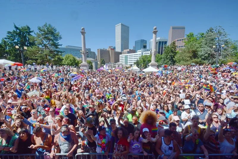 crowd of people at Pride