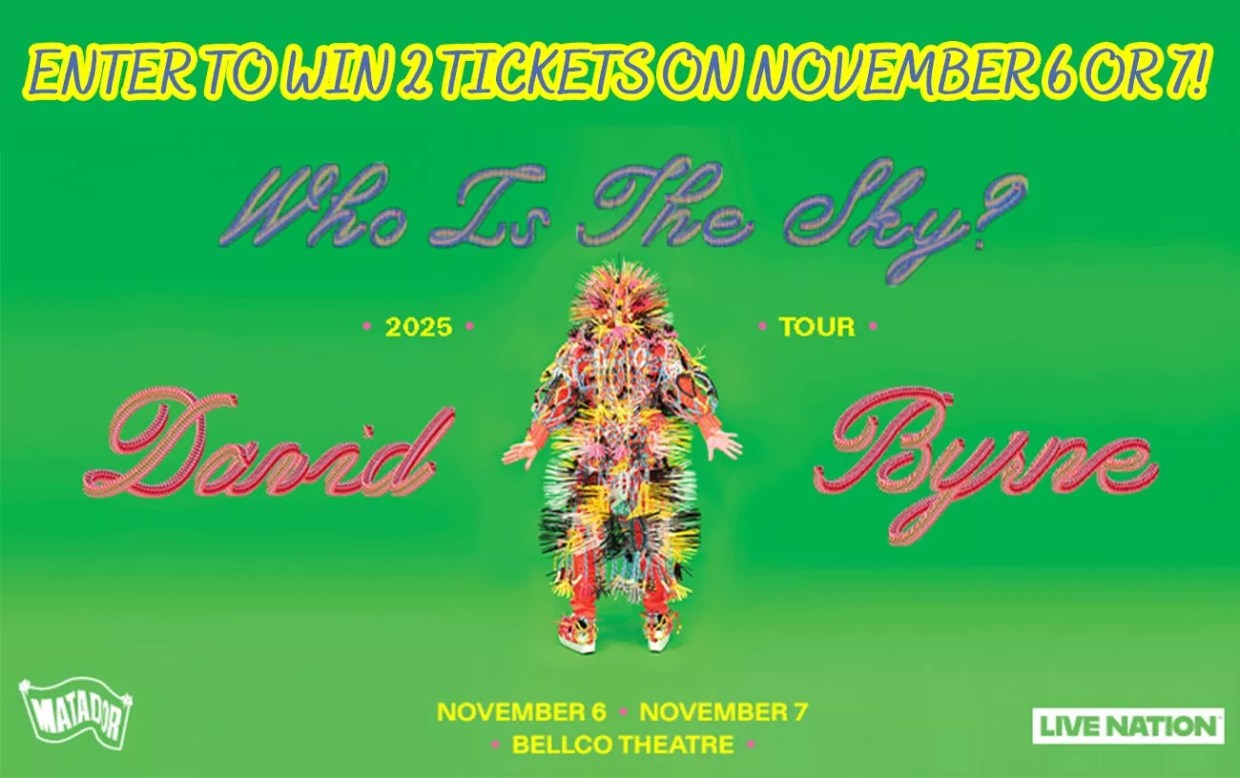 Enter to Win 2 Tickets to See David Byrne at the Bellco Theatre on November 6 or 7!
