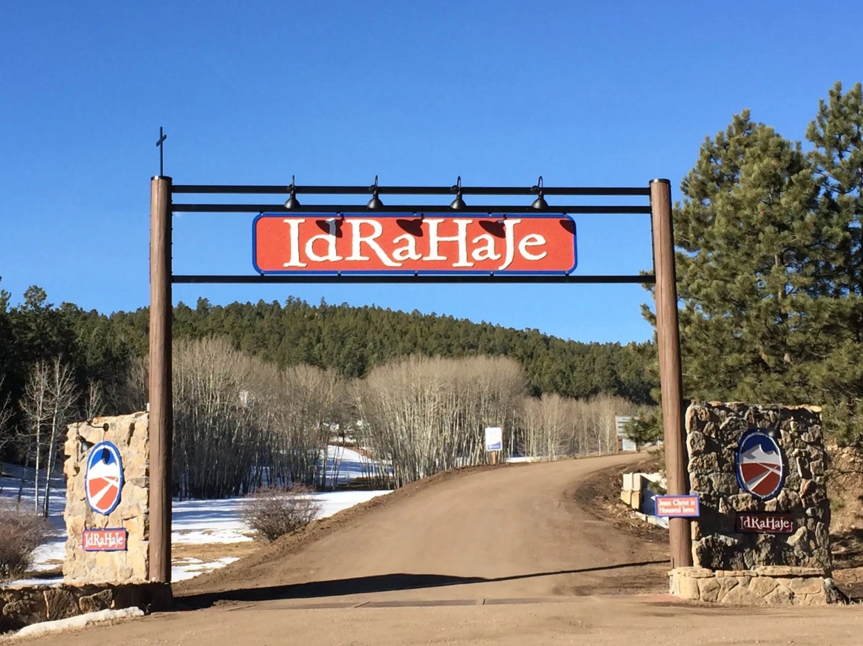 Camp IdRaHaJe summer camp sign