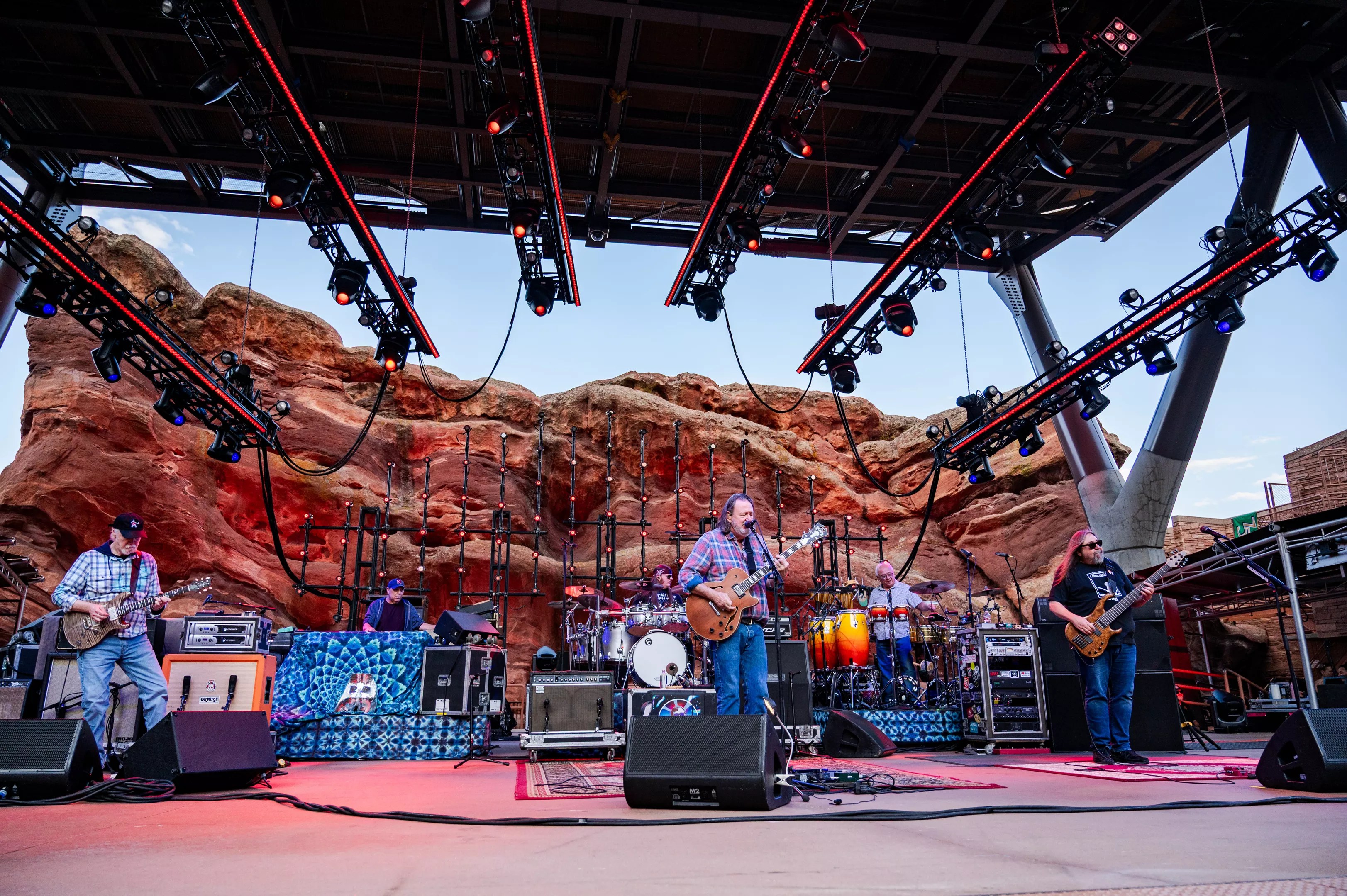 Widespread Panic on stage at Red Rocks