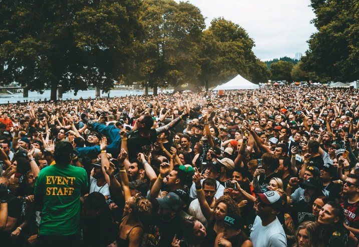 A crowd of people