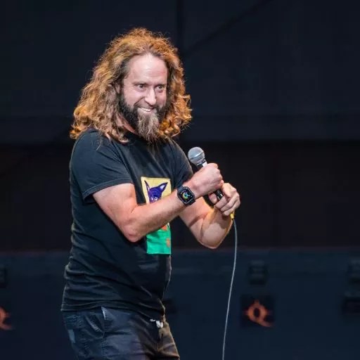 A comedian onstage.