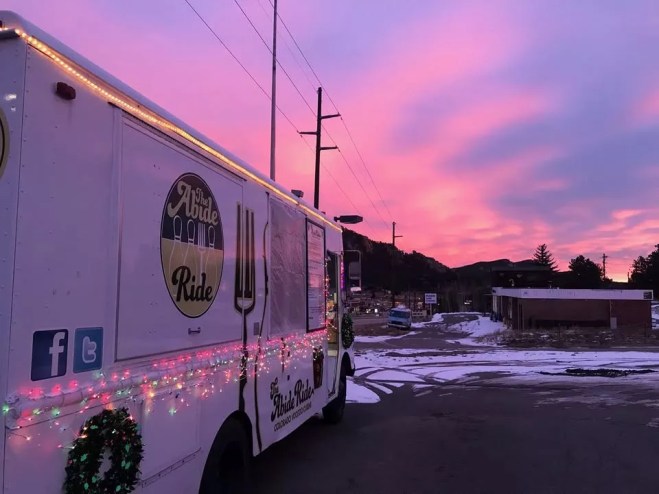 truck in sunset