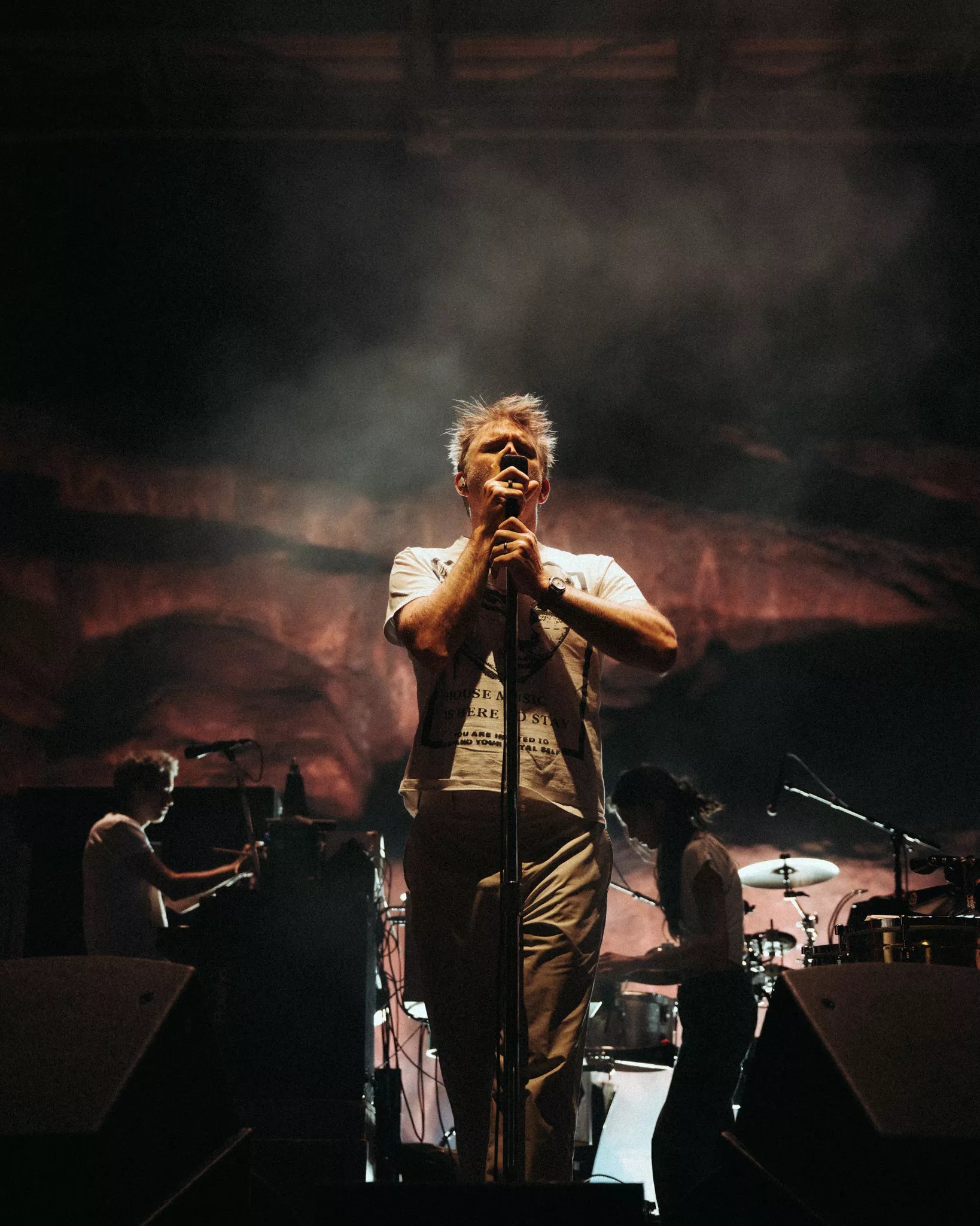 man at microphone
