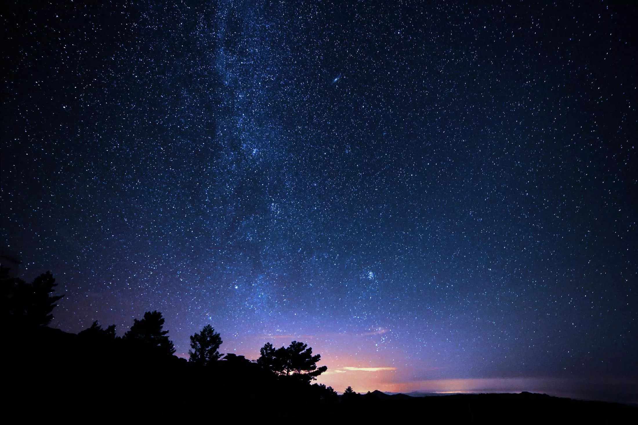 a blue night sky